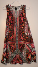 Crossroads Boho Multicolor Floral Sleeveless Mini Shift Dress Size 8