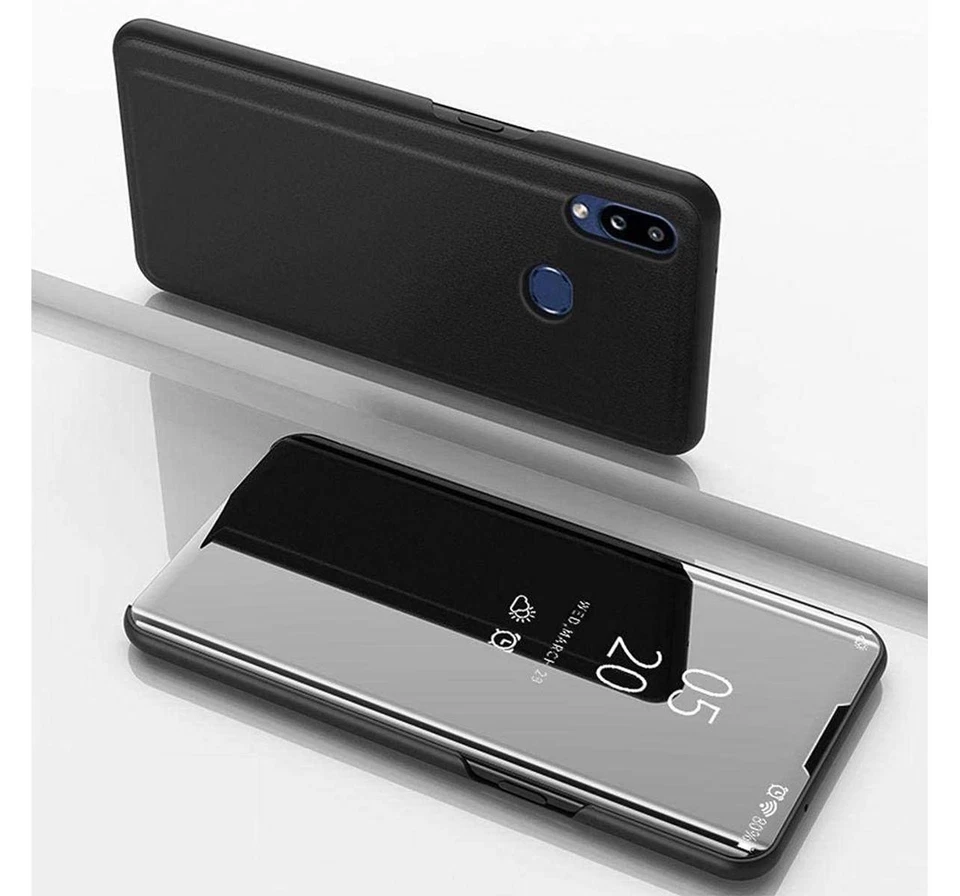 Flip Cover Clear View Hülle Für Samsung Galaxy A01 Farbe Schwarz - Bild 2 von 3