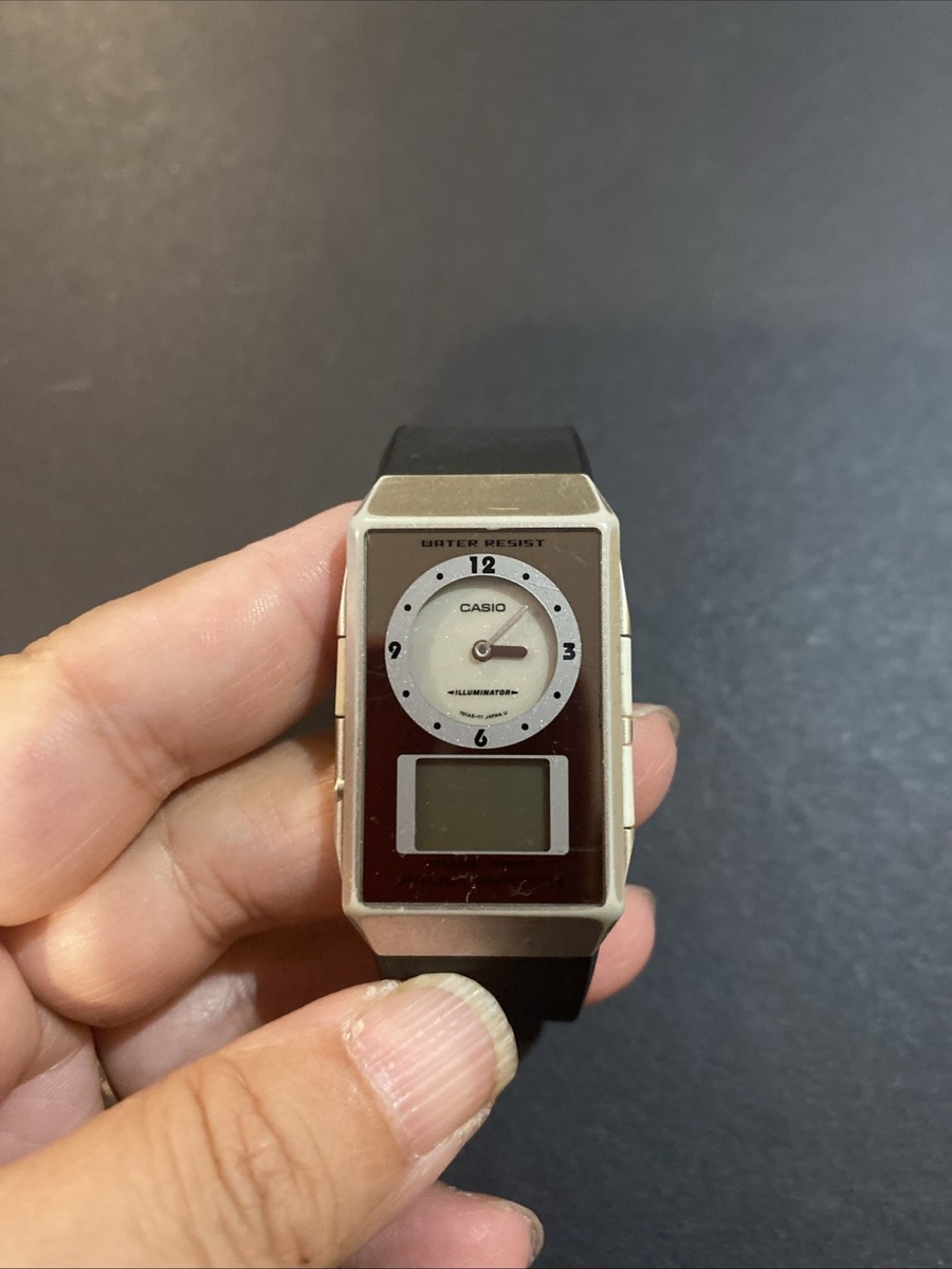 Casio FS-05 Model 2338 Dual Time Film Watch Thin Lightweight