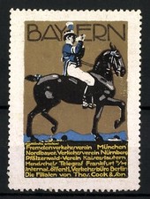 Künstler-Reklamemarke Ludwig Hohlwein, München, Fremdenverkehrsverein, Postillo 