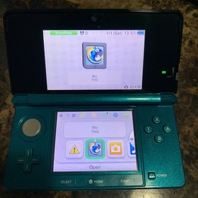 Nintendo 3DS Handheld System Aqua Blue 5 Games Charger 2GB Memory Card Case