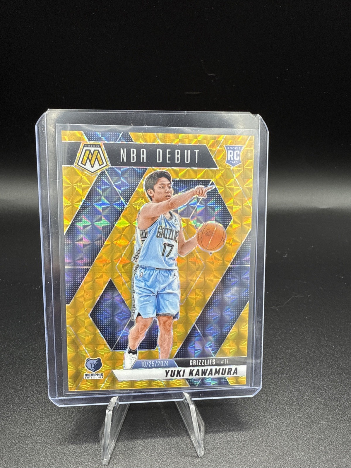 2024-25 Panini Mosaic Yuki Kawamura NBA Debut 1/10 First On Print Gold