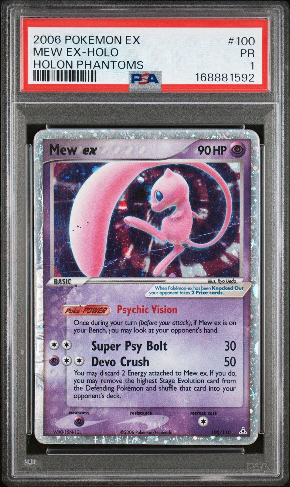 2006 POKEMON EX HOLON PHANTOMS #100 MEW EX-HOLO PSA 1 Brand New Cert