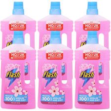 6 x Flash Liquid All Purpose Cleaner Cherry Blossom 1L Bottles Multipack UK 3.53 per litre