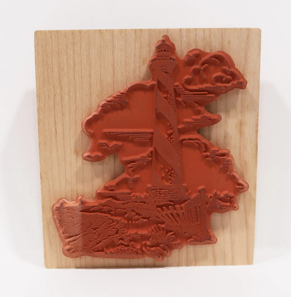 Sello de goma montado en madera PSX 1999, K-2774 Cape Hatteras, faro Foto 2 de 3