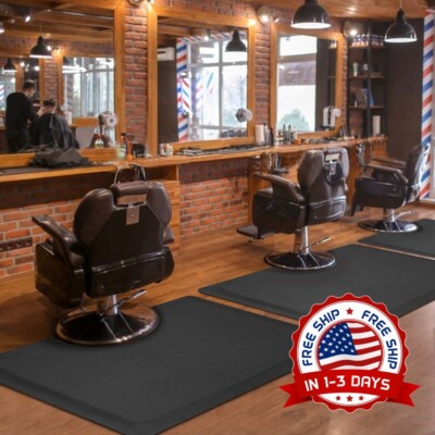 Alfombrillas de salón para peluqueros de pie, a prueba de tacones altos, negro