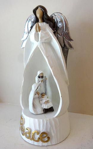 ST. NICHOLAS SQUARE NATIVITY PEACE MUSICAL ANGEL FIGURINE "SILENT NIGHT" NEW - Picture 2 of 15