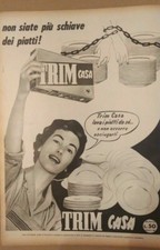 Pubblicità  d'epoca 1956 Trim Casa piatti detersivo advertising  26 x 35 cm. R