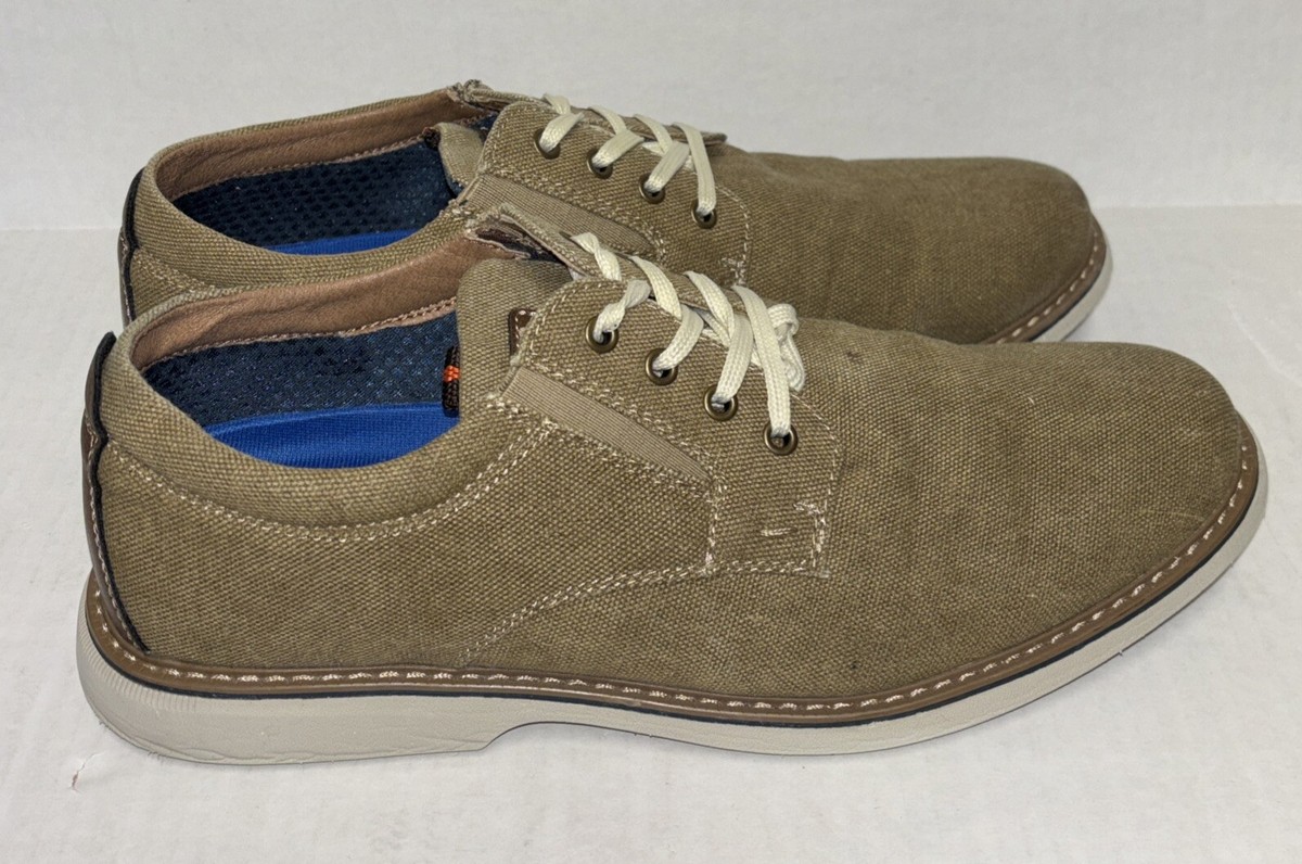 Nunn Bush Otto Canvas Oxford 9 Gray Plain Toe NUNN BUSH OTTO CANVAS PLAIN TOE OXFORD Color: Khaki Size 10  main image 2