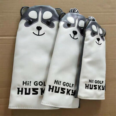 3pcs Golf Wood Club Cover Husky Headcover For 460CC Driver Fairway Wood Hybrid