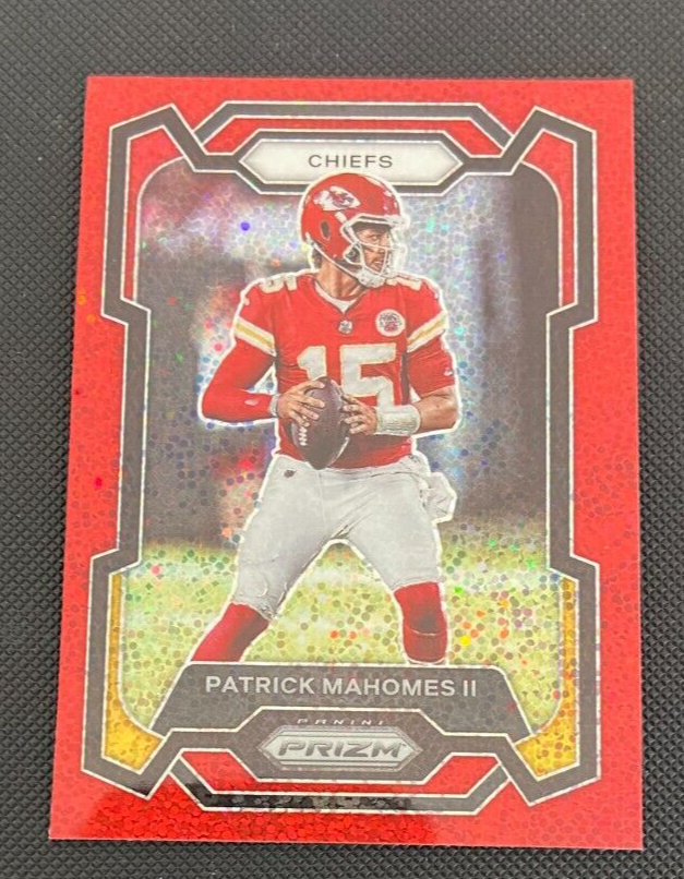 2023 Panini Prizm Football PATRICK MAHOMES II Red Sparkle Color Match