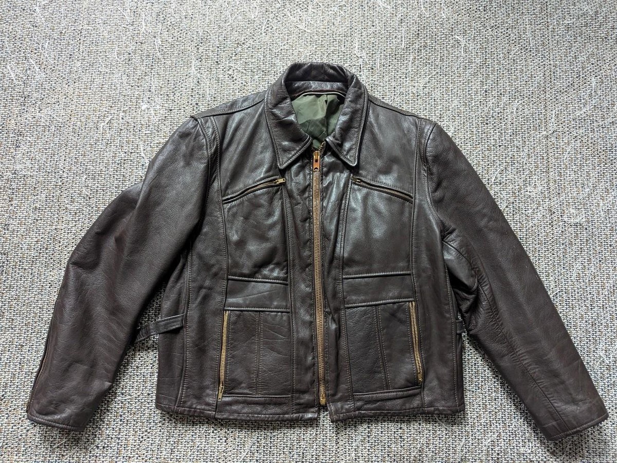 70's Lesco LEATHERS USAヴィンテージシングルライダース46 70s vintage Lesco single leather riders JKTシングルレザー