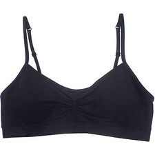 Fruit of the Loom Girls Shirred Front Bralette, FT418, Black, Size 28"