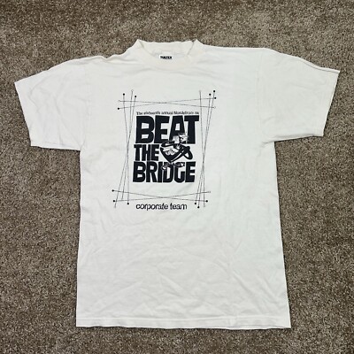 Vintage 90s Beat the bridge Nordstrom t-shirt beige size large