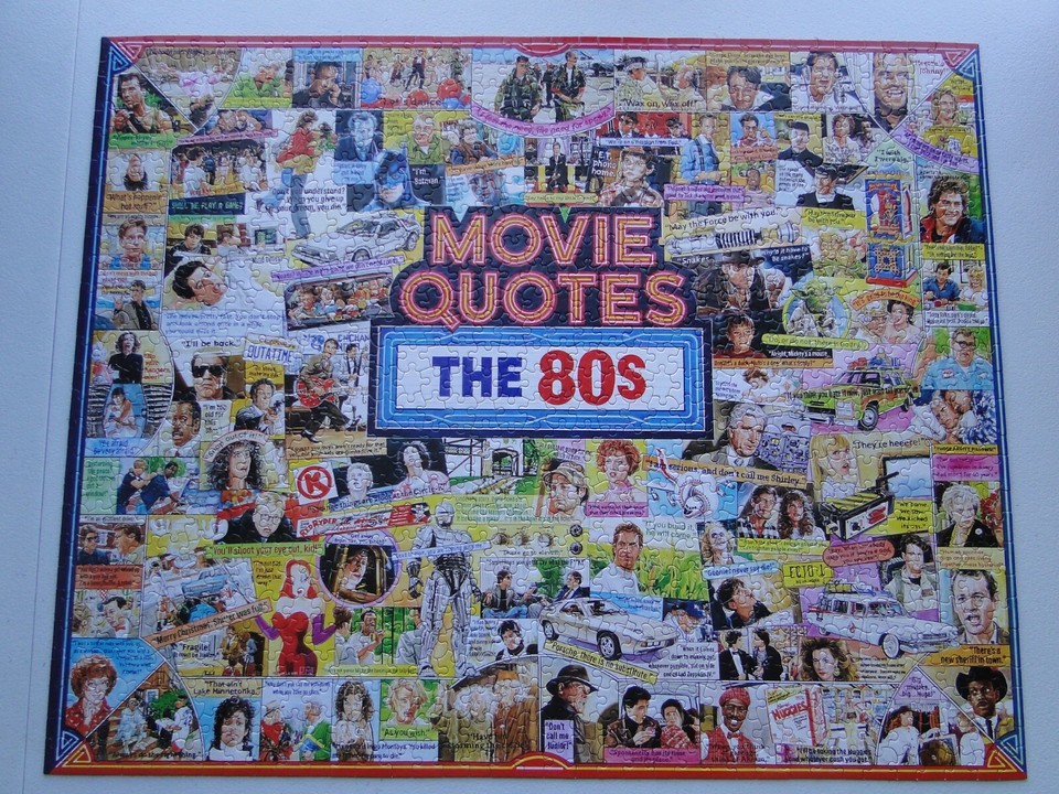 White Mountain 1000 piece puzzle, "MOVIE QUOTES THE 80s" eBay