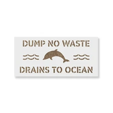 No Dumping Drains to Ocean Stencil - Durable & Reusable Mylar Stencils