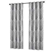 Silver Polyester Grommet Top Curtain Panel 52 in. W x 95 in. L Blackout 1 Pc
