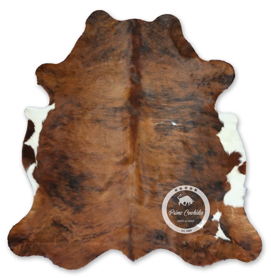 Cowhide Rug - Light Brindle Tricolor High Quality Hair on Hide Size:Large(L)W306 - Image 2 of 4