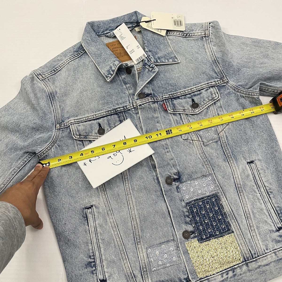 Mens Size M Levis Premium Sashiko Stitch Patchwork Light