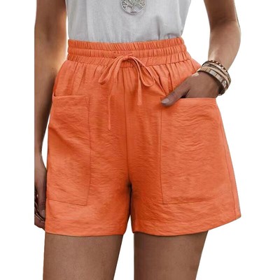 Plus Size Womens Cotton Linen Shorts Ladies Summer Beach Drawstring Short  Pants# | eBay