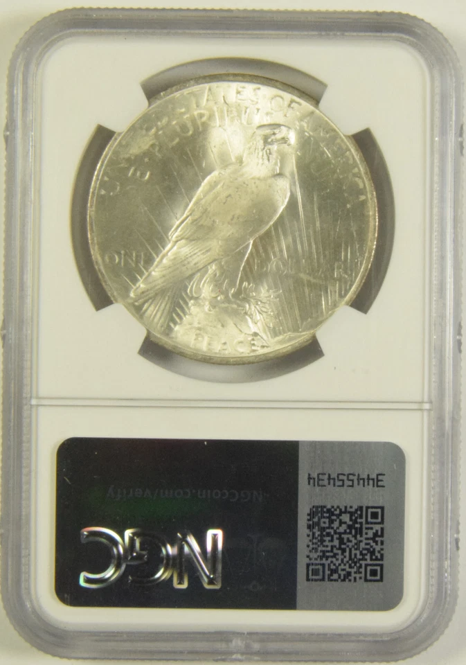 1923 Peace Dollar NGC MS-66 CAC #17-004 - Image 2 of 2