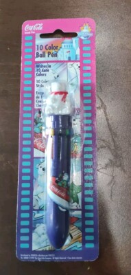 1997 Coca Cola Coke 10 Color Ball Pen Polar Bear Cub