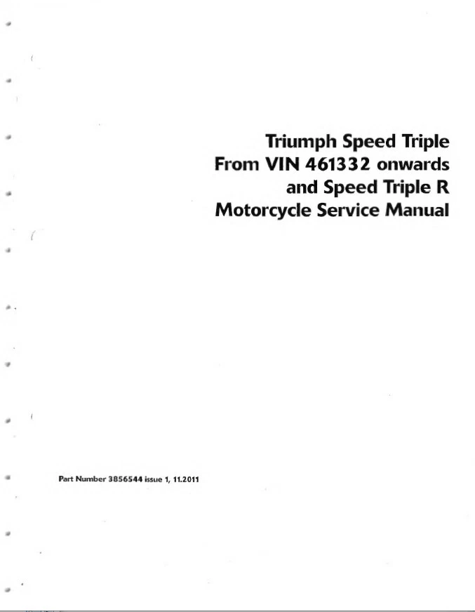 Triumph Speed Triple Service Manual-2011 2012 2013 2014 2015 2016 | CD OR USB - image 2 of 4