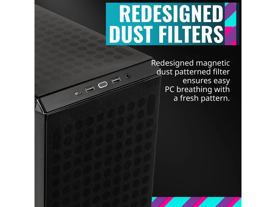 Cooler Master Q300L V2 Micro-ATX Tower, Magnetic Patterned Dust Filter, USB 3.2 - Image 2 of 4
