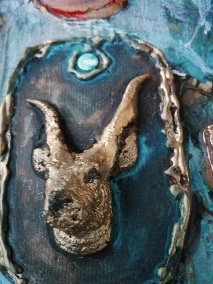 arte montaje escultura pintura medios mixtos pintura moderna contemporánea original Foto 3 de 4