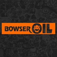 Super Mario Bros Bowser Oil Logo Die Cut Vinyl Decal Sticker