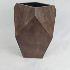 Project 62 Target Wood Vase Planter Geometric 12 Inch Boho Minimalist