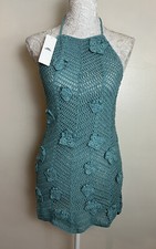 ✖️ Urban Outfitters Out From Under Blue Crocheted Beach Dress Size Small RRP £72