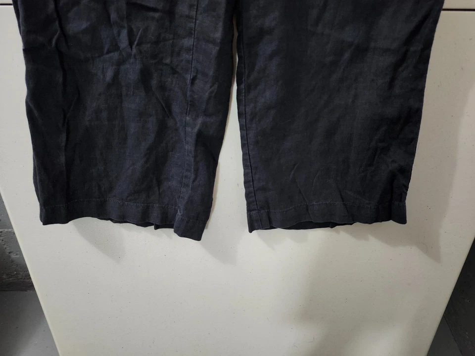 Athleta Pants Womens 0 Petite Black Cabo Wide Linen Pullon Drawstring Beach Pkts - Image 3 of 4