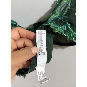 Lise Charmel 36D Emerald Green Black Sheer Floral Embroidered Lace Underwire Bra