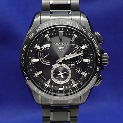 Seiko Astron SBXB049 8X Series Funk-Solar Herrenuhr, All Black