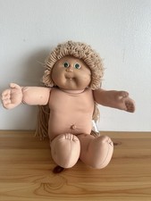 Vintage Cabbage Patch Kids Doll Toothy Face Yarn Hair Green Eyes