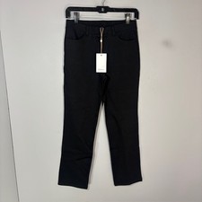 Quince Pants Womens XS Petite Black Ponte Straight Leg 4 Pocket Pull On Stretch