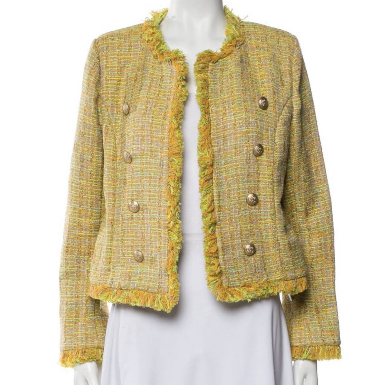 L'agence Tinlee Yellow Tweed Blazer Size 8