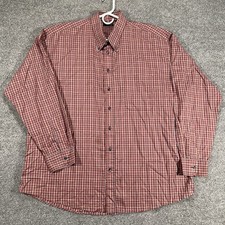 Burberry London Shirt Mens 2XL XXL Red Check Plaid Button Up Cotton Casual USA