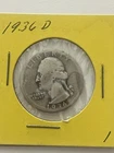 1936-D Silver Washington Quarter - Scarce  Key Date  No Reserve