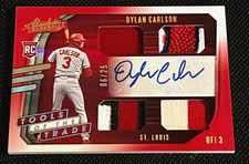 2021 Panini Dylan Carlson RC Auto Quad Patch 06/25 Color Match Tools OFT3