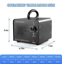 0Zone Machine 30000Mg 0Zone Generator for Home Car Smoke Pet Odor (Black)