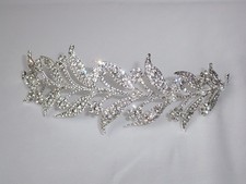 Silver Crystal Laurel Leaf Wedding Hair Tiara Crown: Bridal, Prom, Birthday