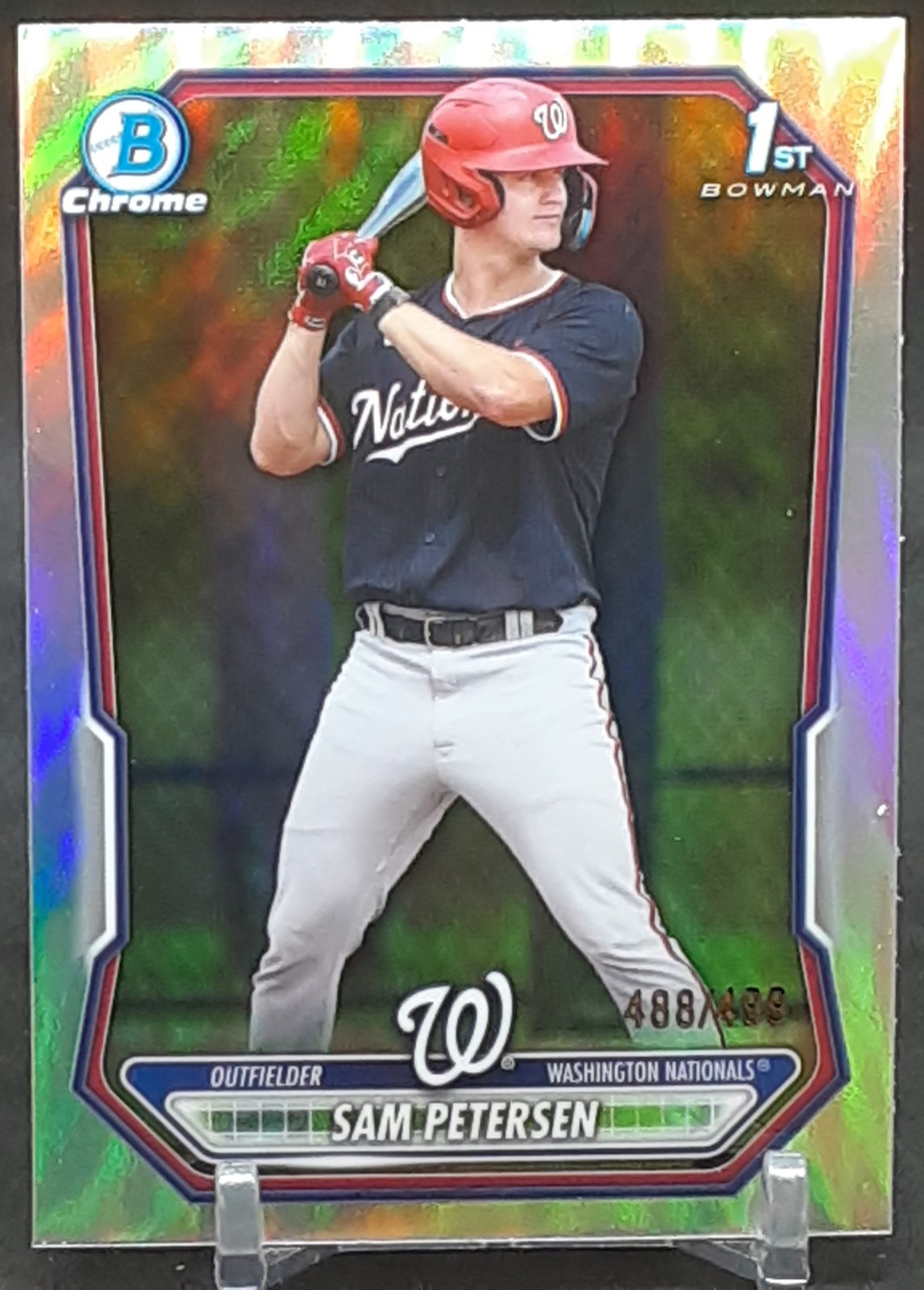 SAM PETERSEN 2026 BOWMAN CHROME REFRACTOR 1ST PROSPECT #488/499 NATIONALS QQ