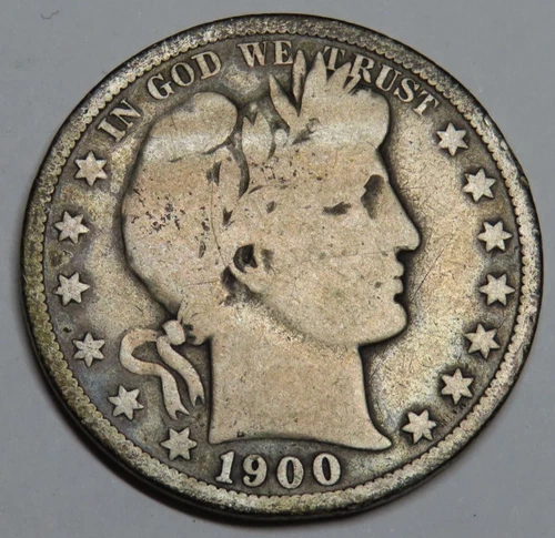 1900-O Barber Half Dollar 50c Coin - New Orleans - 90% Silver