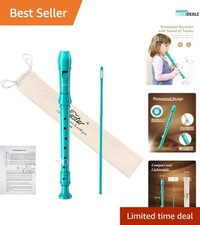 Elegant Sky Blue Soprano Recorder for Kids - Beginner C Key with Accessories
