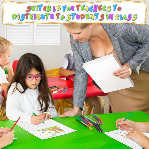 200 Fogli Carta da Scrittura Asilo per Bambini Storia, Pratica Scrittura a Mano 8,5x1 - Foto 5 di 6