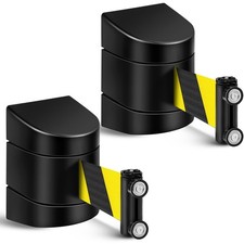 Landical 2 Pack 16.4 ft Magnetic Wall Mount Retractable Belt Magnetic Crowd C...