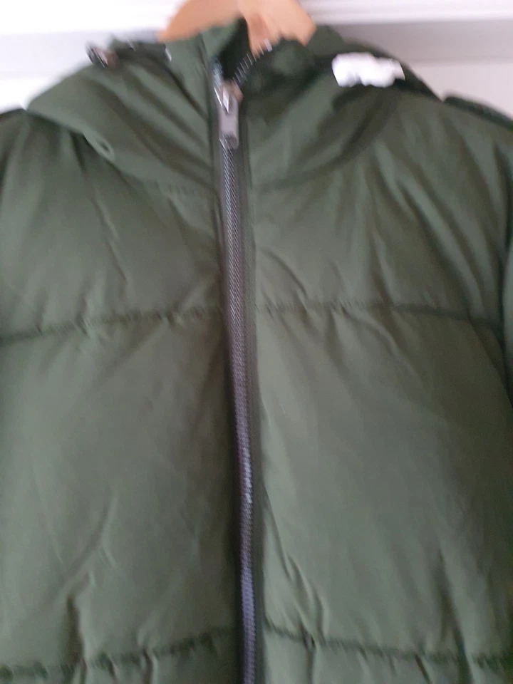 OBJECT Women's Objzhanna Long Padded Coat Noos Size S 8/10 Green Puffer Jacket - Image 4 of 4