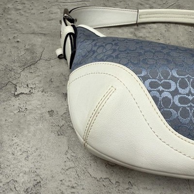 Vintage Coach 6351 Small Baby Blue Signature Hobo Bag including